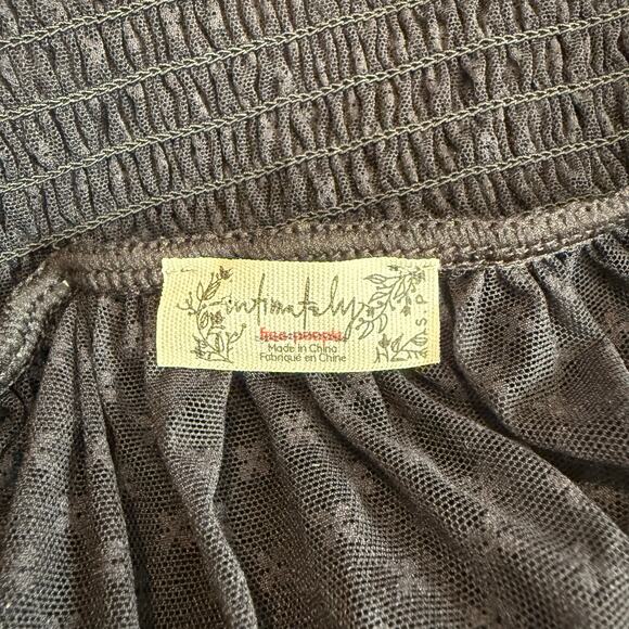 Free People maxi skirt ruffled tiered sheer flowy boho half slip frilly Small - Picture 7 of 9